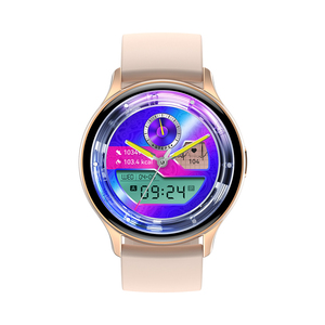 HK89 Fashion Pink Lady Smart <b>Watch</b> 466*466 AMOLED TFT Silica Gel Band with BT5.0 Call Heart Rate & Blood Pressure Monitor - Product Image 2