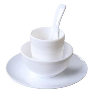 Melamine White Tableware <b>Set</b> 4 Piece Round Solid Color For Hotel <b>Restaurant</b> Use - Product Image 5