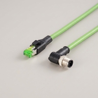 Kabel Ethernet Industri Profinet/EtherCAT 4-inti M12 RJ45 yang Sangat Fleksibel, Berpelindung Ganda, dan Disesuaikan Pabrikan
