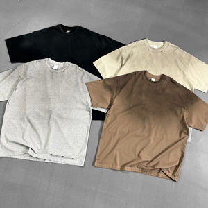 T-shirt en coton uni de qualité supérieure, style streetwear, surdimensionné pour <span class=keywords><strong>homme</strong></span>, personnalisable - Product Image 2