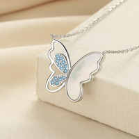Collier de bijoux en coquillage fait maison, pendentif en argent 925, chaîne papillon, séduction pour Couples, mode
