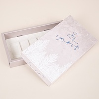 Boîte à chocolat en papier de luxe personnalisée en deux parties avec plateau d'insertion en blister argenté, impression offset, boîte cadeau pour biscuits