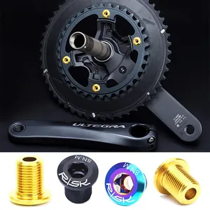 RISK Juego de 4 Tornillos de Titanio para Bicicleta de Carretera, Tornillo de Fijación para Plato de Bicicleta, para <span class=keywords><strong>SHIMANO</strong></span> DURA-ACE/ULTEGRA/105, Piezas de Bicicleta de Carretera - Product Image 2