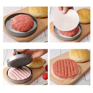 เครื่องทำเบอร์เกอร์แบบกดสำหรับใช้ในบ้าน ทำเนื้อเบอร์เกอร์ทรงกลม แม่พิมพ์กดเนื้อสำหรับอาหารเช้า ทำจากอะลูมิเนียม - Product Image 3