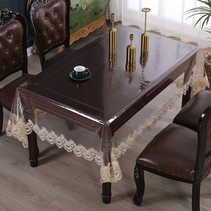 Haute qualité marocain Pvc Table chiffons imperméables Transparent Cutwork dentelle fleurs décoration tissu personnalisé salle à manger Restaurant - Product Image 5