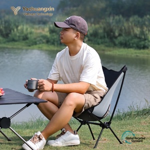 Chaise de camping pliable d'extérieur, cadre en aluminium, tissu Oxford, légère et portable, chaise de jardin 54x66cm avec sac de transport - Product Image 6