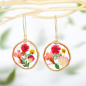 Pendientes de Flores Secas Naturales de Moda Vintage, Hechos a Mano, con Resina Epoxi, Pendientes Colgantes Florales, Joyería de Moda para Mujer - Product Image 5