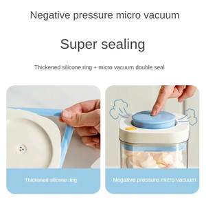 Recipiente Hermético de Plástico de Boca Ancha para Almacenamiento de Alimentos, Gran Capacidad de 1800 ml, Recipiente al Vacío para Café, Frascos Herméticos para Cocina - Product Image 3