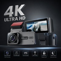 Cámara de Retrovisor Inteligente 4K con Doble Lente, WiFi Integrado, Pantalla IPS de 3.18 Pulgadas, Batería de 150 mAh, Grabación en Bucle Mini USB, H265 Integrado