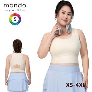 2025 nuevo logotipo personalizado gran oferta sujetador de <span class=keywords><strong>Yoga</strong></span> al aire libre correr gimnasio Fitness acanalado Top entrenamiento chaleco Sujetador deportivo de gran tamaño - Product Image 4