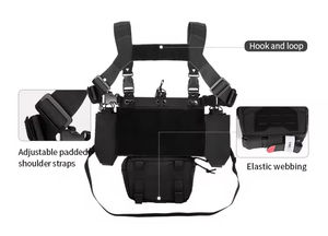 하네스 및 파우치이있는 Yakeda 맞춤형 모듈 식 하중 베어링 순찰 벨트 가슴 장비 전술 조끼 전술 장비 가슴 장비 가방 - Product Image 4