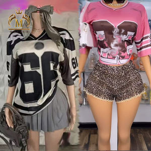 Nouveautés Femmes Tenues Maille Lâche Imprimé Maillots Chemise et Short Jupe 2 Pièces Ensemble Lady Y2K Maillots Deux Pièces Ensemble Femmes - Product Image 1