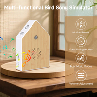 Yun flambant neuf boîte à musique nichoir en bois à piles musique personnalisée durée 120S pour plusieurs oiseaux gazouillis relaxant