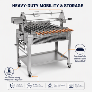 Grill à charbon de bois commercial en acier inoxydable pour <span class=keywords><strong>poulet</strong></span>, grill vertical à charbon de bois - Product Image 1