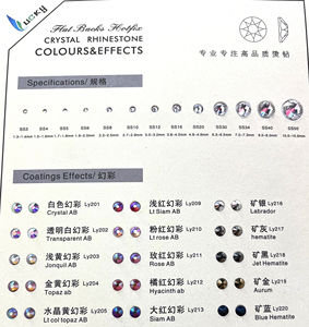 แคตตาล็อกการ์ด<span class=keywords><strong>สี</strong></span>คุณภาพเยี่ยม ลัคกี้ สำหรับหินฮอตฟิกซ์และคริสตัลแบบหลังแบน - Product Image 1