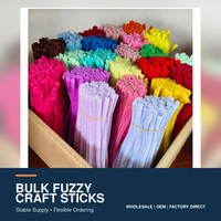 Stik Kerajinan Bulu Halus 30cm, Pembersih Pipa, Batang Chenille, Kawat Bulu, Grosir, Pabrik, OEM, Kemasan Kustom, Perlengkapan Kerajinan