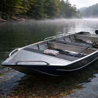 Bateau de pêche en aluminium de 3,8 m avec ligne d'ancrage pour la chasse au canard, les loisirs, le transport, le travail, bateau à coque en V soudée
