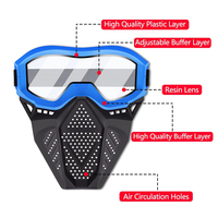 Masque tactique en plastique détachable pour enfants pour jeu de tir cyclisme Noël Cosplay Party Team Selection