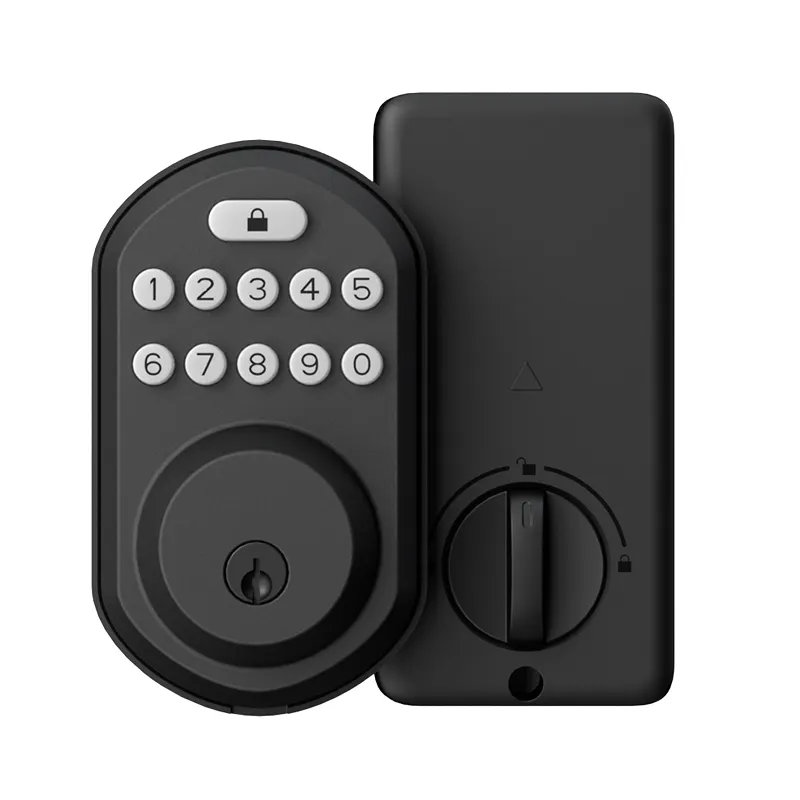 قفل رقمي ذكي مزود بخاصية WiFi قفل معقوف بدون مفتاح قفل بأزرار كهربائية مع مقبض رقمي لقفل الباب الأمامي لوحة مفاتيح