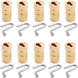 Anclajes de latón Swimcare para cubiertas de piscina, 1.50 pulgadas de largo, con orificio para llave, para seguridad en piscinas, paquete de 10 - Product Image 1