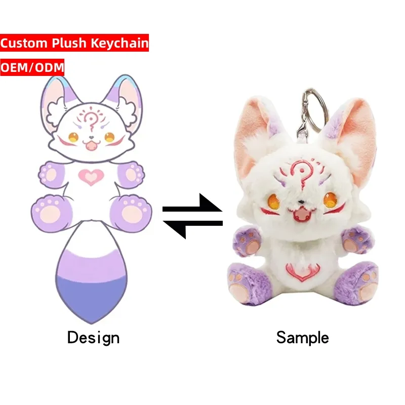 OEM ODM Anime peluche portachiavi Mini all'ingrosso Design personalizzato carino portachiavi giocattolo di peluche