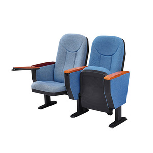 Elegante asiento de teatro comercial Tela duradera Sala de cine Silla pública Auditorio Asiento de iglesia con tabletas traseras - Product Image 3