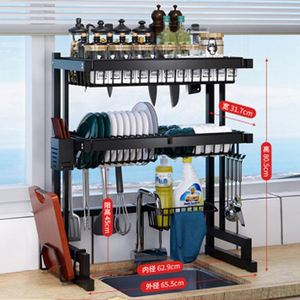 <b>Kitchen</b> Storage Rack, <b>Kitchen</b> Sink, Sink, Cutlery, Multifunctional Layered Carbon Steel Storage Rack - Product Image 5
