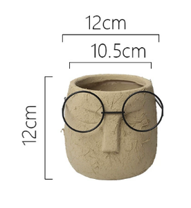 Maceta de porcelana esmaltada de cerámica creativa nórdica, maceta de planta suculenta humanoide bonita para el hogar y el jardín, decoración artística de escritorio - Product Image 6