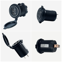 Enchufe de Alimentación USB-A Doble Reversible de 5V 4.8A con Luz LED, Resistente al Agua IP65, para Autobuses, Caravanas y Vehículos