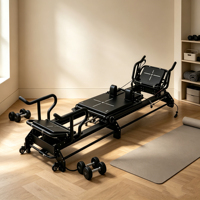 Plataforma Megaforma Móvil para Pilates, Máquina con Marco de Aluminio, Cama Deslizante Segmentada Reversible, Duradera, Profesional y Ajustable