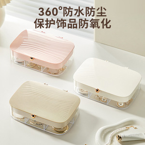 Caja de Almacenamiento de Joyas Portátil de Varias Capas, Organizador de Collares y Pendientes de Gran Capacidad, Estuche de Joyería Compartimentado para Escritorio - Product Image 2