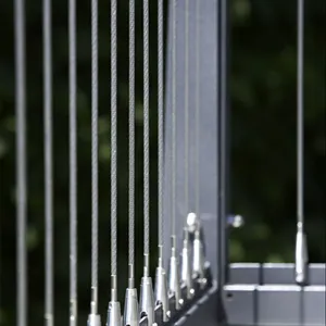 现代风格垂直304 316不锈钢电缆栏杆甲板阳台楼梯钢丝绳栏杆