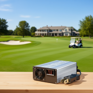 Chargeur de batterie pour voiturette de golf Power Wise 36V 18A, coque en aluminium, prise inclinée, affichage LED pour Ez Go Yamaha - Product Image 2