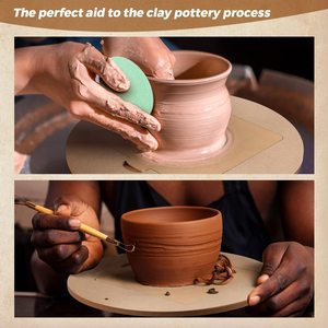 22 pièces pour tour de potier : système de batte amovible pour poterie en argile, tapis en bois, planche à argile avec 3 éponges pour potiers et artistes en argile - Product Image 4