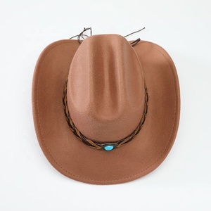 Sombrero Vaquero de Fieltro Personalizado al por Mayor para Hombre y Mujer, Gorra Fedora de Fieltro con Decoración de Cinturón, Estilo Europeo Americano de Moda - Product Image 5