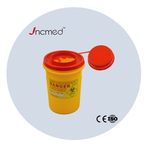 0.7L xách tay dùng một lần Vòng màu đỏ vàng Biohazard sắc nét container - Product Image 6