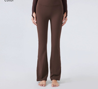 Leggings évasés pour femmes, taille haute, effet push-up, extensibles, ajustés, amincissants, doublés polaire, pour le yoga