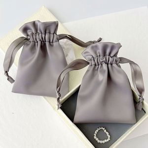 Premium Luxury Silk Satin Drawstring Pouch Custom Logo Pouch Silk Satin Bag for <b>Watch</b> Storage Jewelry Cosmetic Brand Packaging - Product Image 6