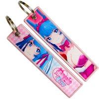 Mode-stof sleutelhanger sleutelhanger groothandel verwijder vliegtuiglogo vóór het weven aangepaste anime jet tag vliegtuig sublimatie jet tag