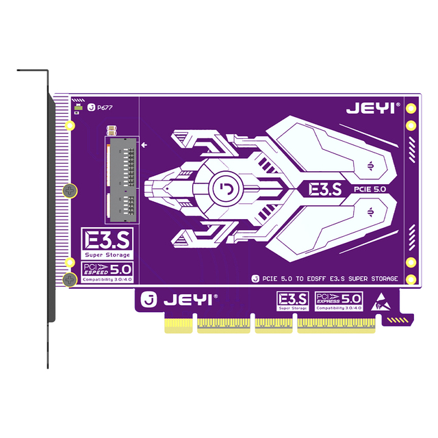 JEYI E3.S SFF-TA-1002 SSD PCIe 5.0 Expansion Card 128Gbps Supports X4 X8 X16 Slots Enterprise Grade Servers Stock