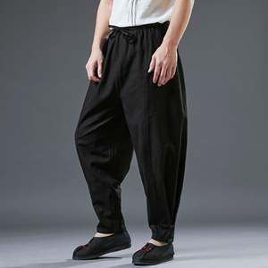 Pantalones tejidos de cintura media informales para hombre con cierre elástico - Product Image 5
