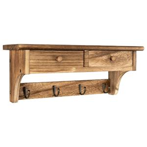 Porte-manteau mural en bois rustique de style campagnard avec crochets pour entrée, vestiaire, chambre, <span class=keywords><strong>cuisine</strong></span>, salle de bain - Product Image 1