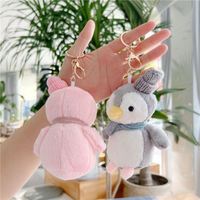 Porte-clés pingouin de 10 cm, jouets en peluche animaux, mini pingouin kawaii, porte-clés en peluche, jouets en peluche animaux marins personnalisés, porte-clés en peluche