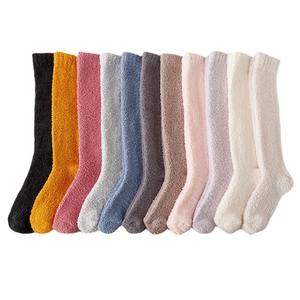 Winter <strong>Warmer</strong> <strong>Black</strong> White pink Fuzzy Socks Premium Soft <strong>Ladies</strong> Girls Floor Home Room Boot Knee Slouchy Socks - Product Image 1