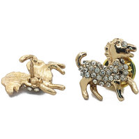 Épingles à badges vintage de Noël en alliage de zinc vierge de haute qualité pour enfants, motif Oman, 25 mm, avec strass plaqués et épingle de sûreté