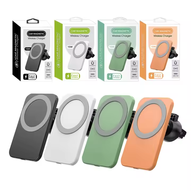 Trending Products 2025 15w Magnetic Fast Car Phone Charger Type-c Wireless Charger Mount for Phone 16 Charger