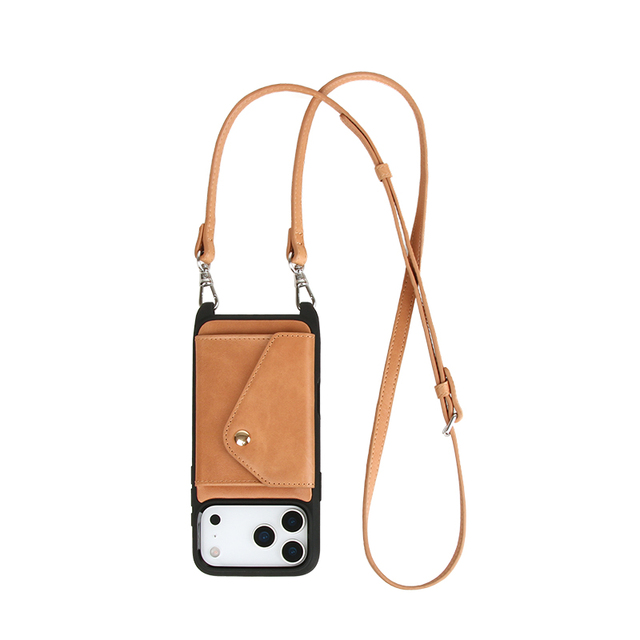 Bulk Buy Leather Crossbody Magnet Wallet Phone Case with Adjustable Lanyard for iPhone 17 16 15 Pro Max