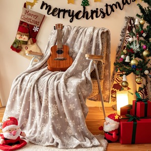 Manta de Felpa con Estampado Navideño al por Mayor, Mantas Suaves de Franela Antipilling para Uso Doméstico, Estilo Invernal, Estampado Clásico - Product Image 3