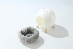 JTPAWS Comfortabele Duurzame <span class=keywords><strong>Hamster</strong></span> Verstopplaatsen & Habitat Kunststof & Berkenhout Materiaal Verwijderbare Wasbare Bedden - Product Image 3