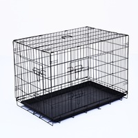 Cage pliable pour chien OUFA, cage pour animaux de compagnie à deux portes, en métal, avec plateau amovible pour usage domestique